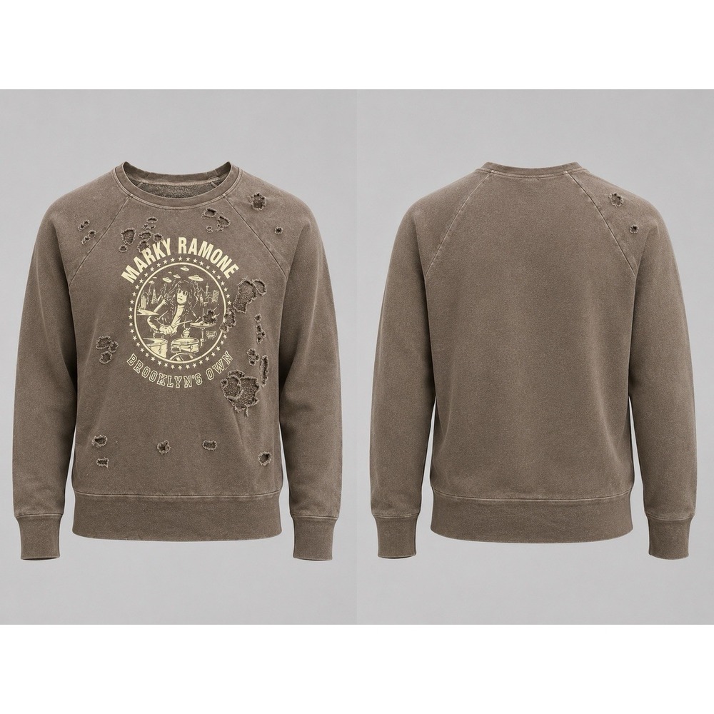 Marky Ramone factory Destroyed  Sweatshirt Chaser Brand 80's Punk SWEATER NWOT